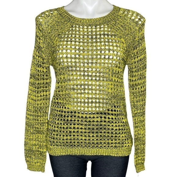 Lucca Couture yellow and black open knit sweater small - Picture 4 of 9